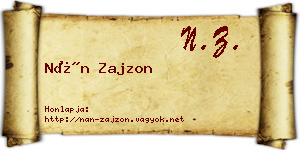 Nán Zajzon névjegykártya